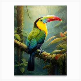 Perched in Paradise: Toucan Jungle Bird Art Canvas Print