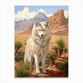 Himalayan Wolf Desert Scenery 2 Canvas Print