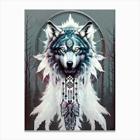 Wolf Dreamcatcher 14 Canvas Print