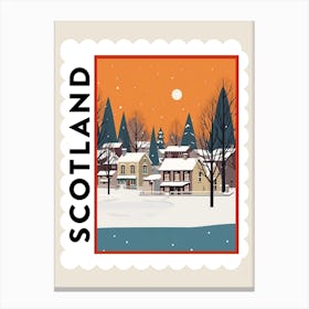Retro Winter Stamp Poster Inverness United Kingdom Canvas Print