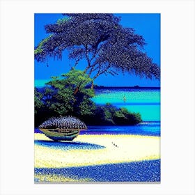 Mafia Island Tanzania Pointillism Style Tropical Destination Canvas Print