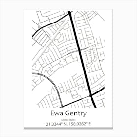 Ewa Gentry,United States Minimalist Map Canvas Print