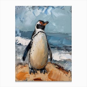 Adlie Penguin Bartolom Island Oil Painting 1 Canvas Print