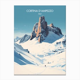 Poster Of Cortina D Ampezzo   Italy, Ski Resort Illustration 2 Canvas Print