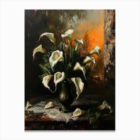 Baroque Floral Still Life Calla Lily 1 Canvas Print