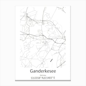 Ganderkesee,Germany Minimalist Map Canvas Print