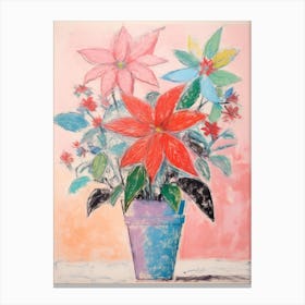 Flower Painting Fauvist Style Poinsettia 3 Canvas Print