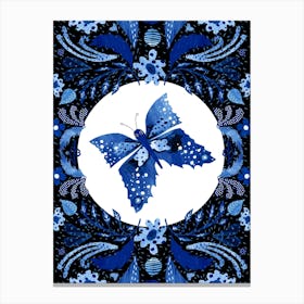 Delft Blue Butterfly Canvas Print