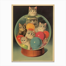 Collection Of Vintage Cats Kitsch 6 Canvas Print