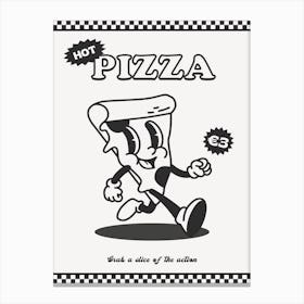 Retro Hot Pizza Canvas Print