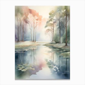 Watercolor Of A Lake Canvas Print