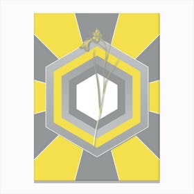 Vintage Blue Pipe Botanical Geometric Art in Yellow and Gray n.349 Canvas Print