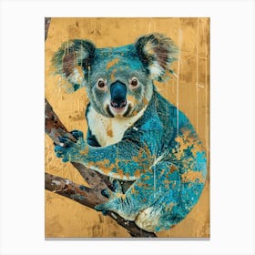 Koala Gold Effect Collage 1 Canvas Print