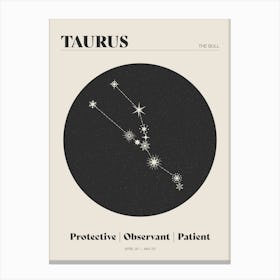 Astrology Constellation - Taurus Canvas Print