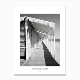 Poster Of Forte Dei Marmi, Italy, Black And White Photo 3 Canvas Print