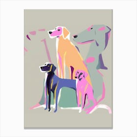 Dogs Matisse Style Canvas Print