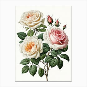 Vintage Galleria Style Rose Art Painting 19 Canvas Print