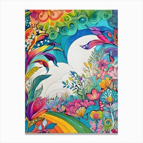 Rainbows And Flowers-Reimagined Canvas Print