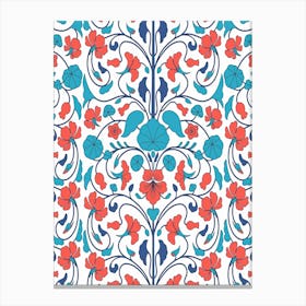 Turkish Floral Pattern - Iznik Turkish pattern, floral decor 1 Canvas Print