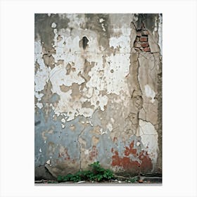 Distressed Texture Of An Old Concrete Wall Former Home To Vibrant Graffiti Now Faded And Chipped Aw (3) Canvas Print