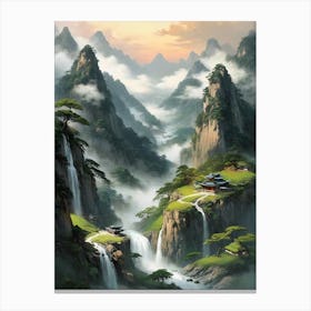 Chinese Mountain Landscape Painting (28) Canvas Print