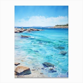 A Painting Of Elafonisi Beach, Crete Greece 4 Canvas Print