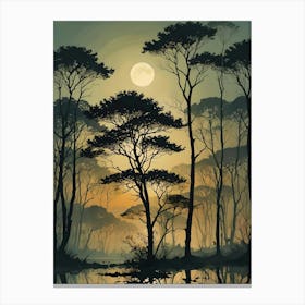 Full Moon In The Forest 2 Canvas Print