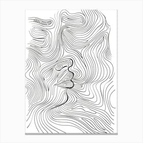 Simplicity Lines Woman Abstract Portraits 8 Canvas Print