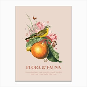 Flora & Fauna with Yellow Wagtail Canvas Print