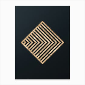 Abstract Geometric Gold Glyph on Dark Teal n.0131 Canvas Print