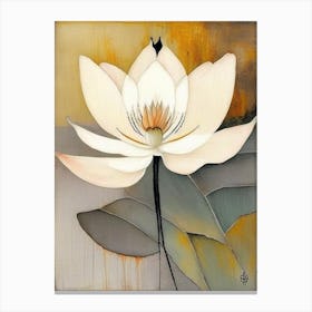 Lotus And Butterfly 2, Symbol Abstract Painting Canvas Print