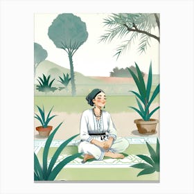 Peaceful Morocco Gardena Girl In The Garden, And A Traditional Moroccan Session Canvas Print