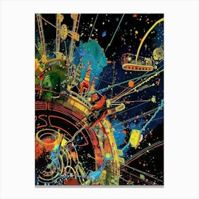 Spaceship Style Abstract Canvas Print