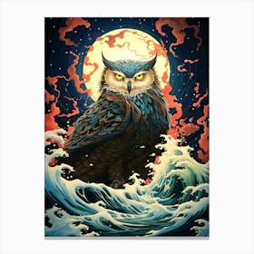 Owl In The Ocean 3 Canvas Print