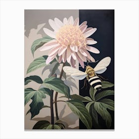 Flower Illustration Bee Balm 1 Canvas Print
