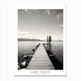Poster Of Lake Tahoe, Black And White Analogue Photograph 2 Canvas Print