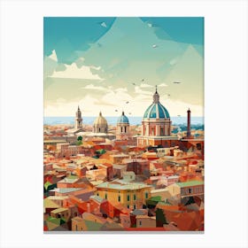 Rome, Italy, Geometric Illustration 3 Canvas Print