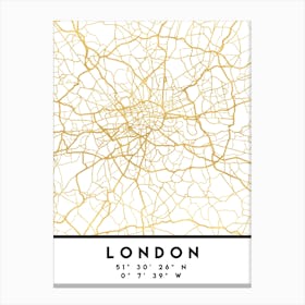 London England City Street Map Canvas Print