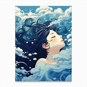 Girl In The Water 1 Canvas Print