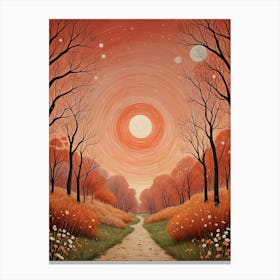 Autumn Path In The Woods Canvas Print