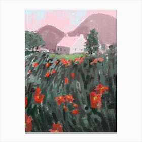 Poppies In The Field Canvas Print