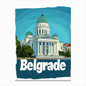 Aihrgdesign A 1970s Inspired Travel Poster For Belgrade 3 Canvas Print