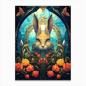 Rabbit In The Moonlight Canvas Print