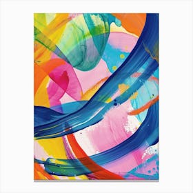 Rainbow Paint Brush Strokes Organic 7 Canvas Print
