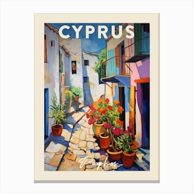 Paphos Cyprus 3 Fauvist Painting Travel Poster Canvas Print