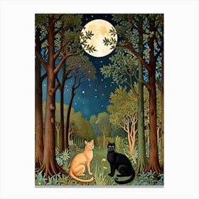 William Morris Two Cats In The Woods Canvas Print