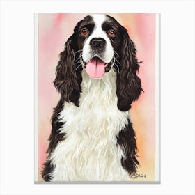 English Springer Spaniel 2 Watercolour dog Canvas Print