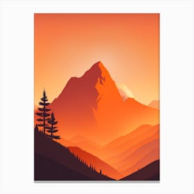 Misty Mountains Vertical Composition In Orange Tone 207 Canvas Print