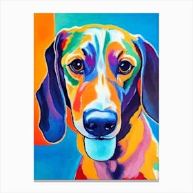 Dachshund 2 Fauvist Style dog Canvas Print