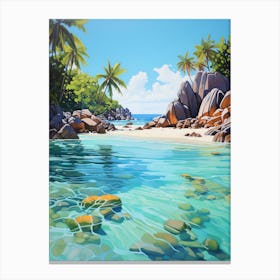 An Oil Painting Of Anse Source D Argent 1 Canvas Print